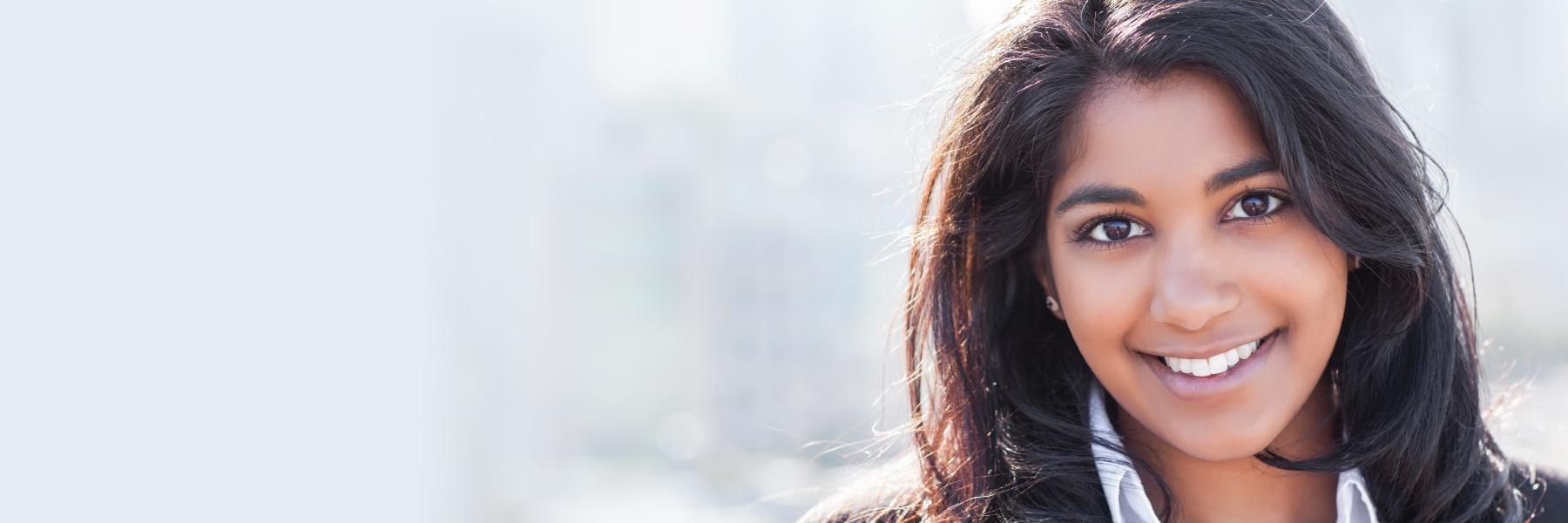 woman smiling after teeth whitening exam in mount pleasant sc